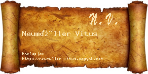Neumüller Vitus névjegykártya